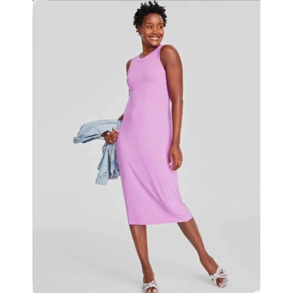 Allbirds The Ribbed Dress Orchid Pink Merino Wool Hemp Tencel Midi S